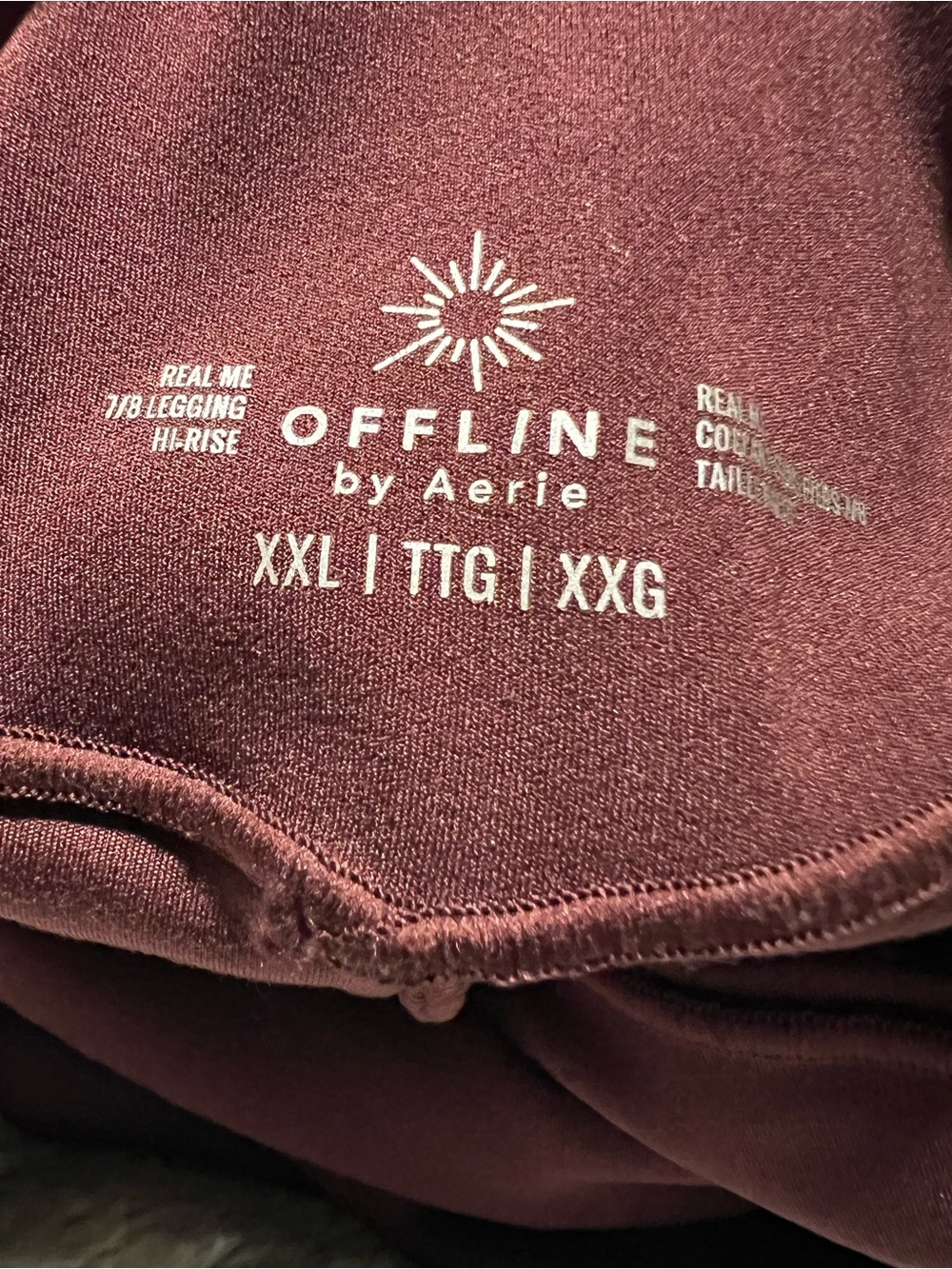 aerie Offline Burgundy High-Rise Leggings - Picture 2 of 3